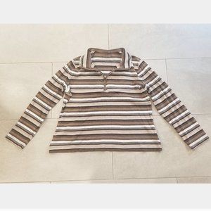 Croft & Barrow striped quarter zip top
